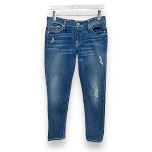 7 For All Mankind Josefina skinny boyfriend blue medium wash denim jeans 28